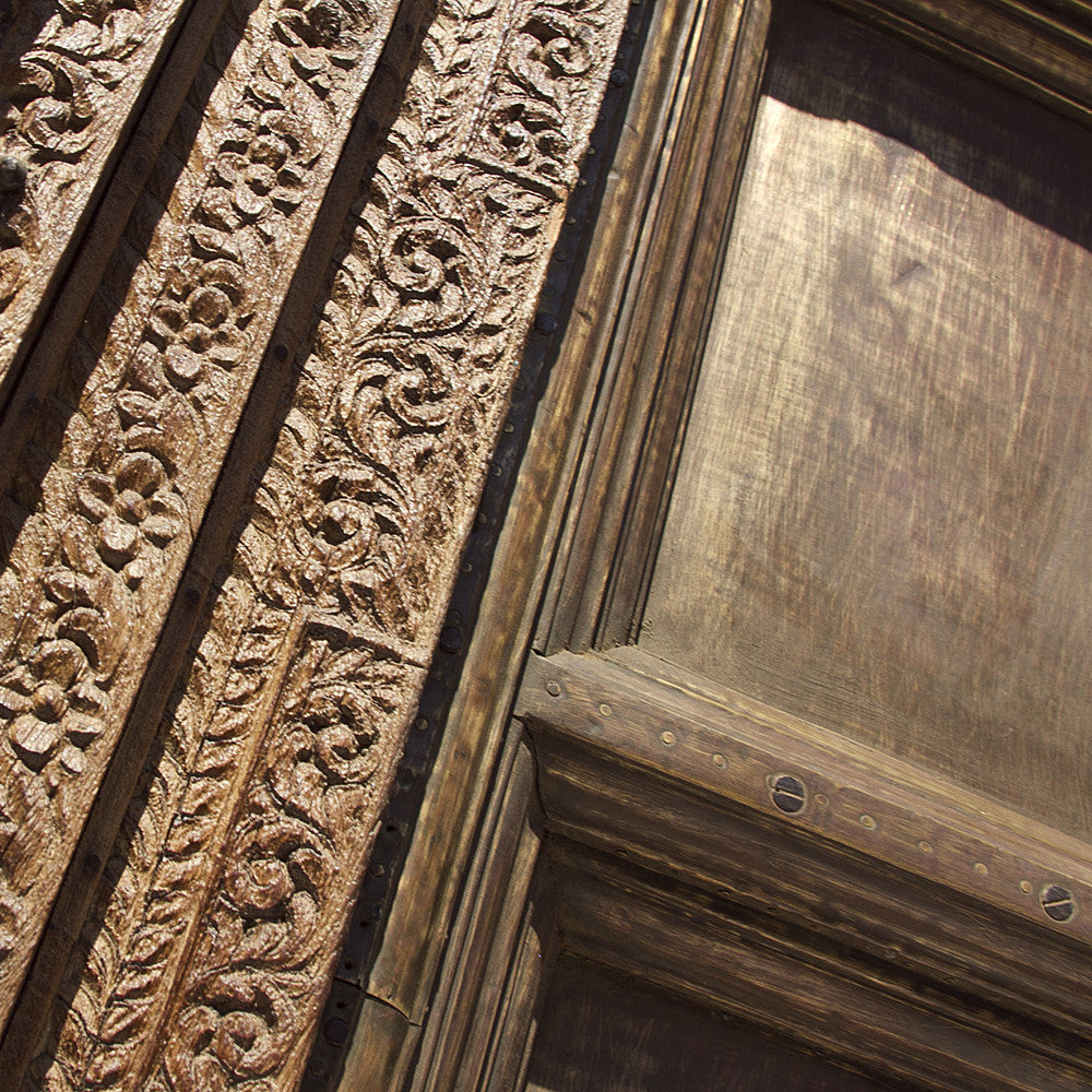 19th C. Brass & Teak Door
