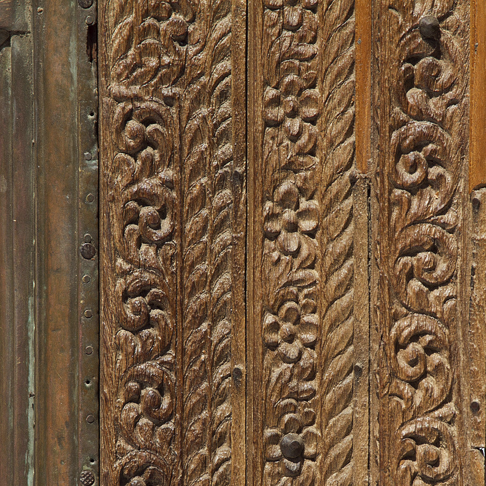 19th C. Brass & Teak Door