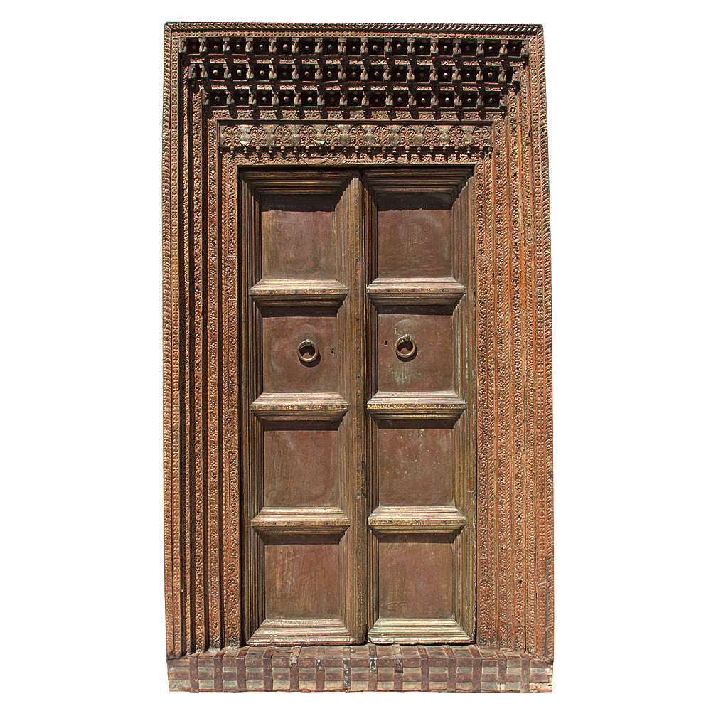 19th C. Brass & Teak Door