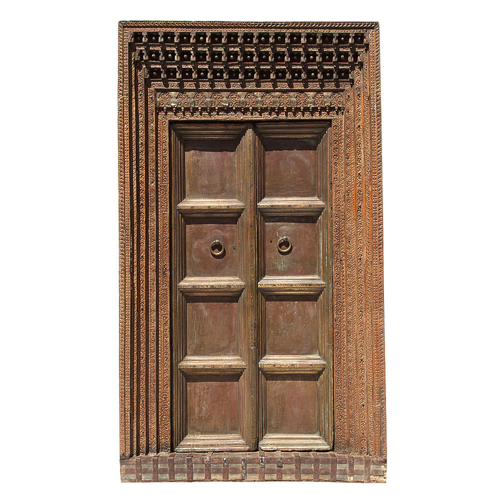 19th C. Brass & Teak Door