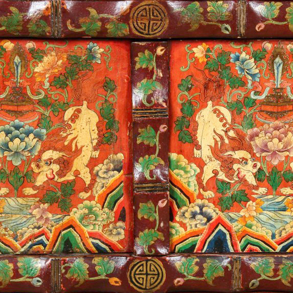 19th Century Painted Monastery Cabinet
