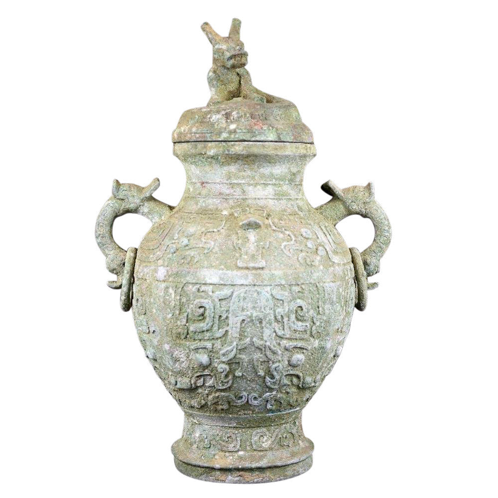 Antique Bronze Verdigris Container