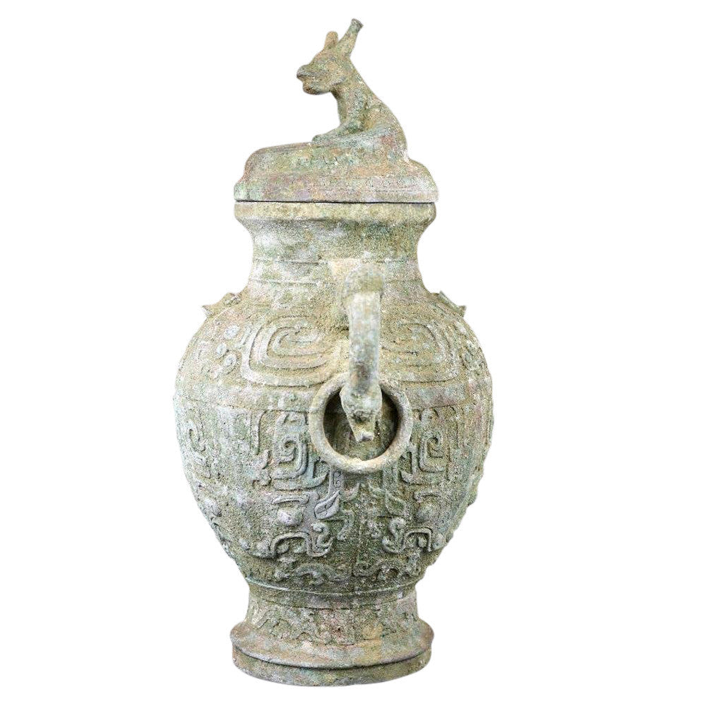 Antique Bronze Verdigris Container