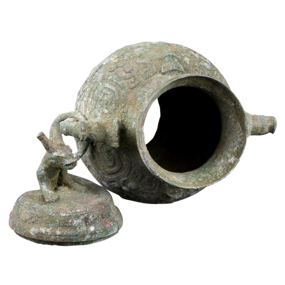 Antique Bronze Verdigris Container
