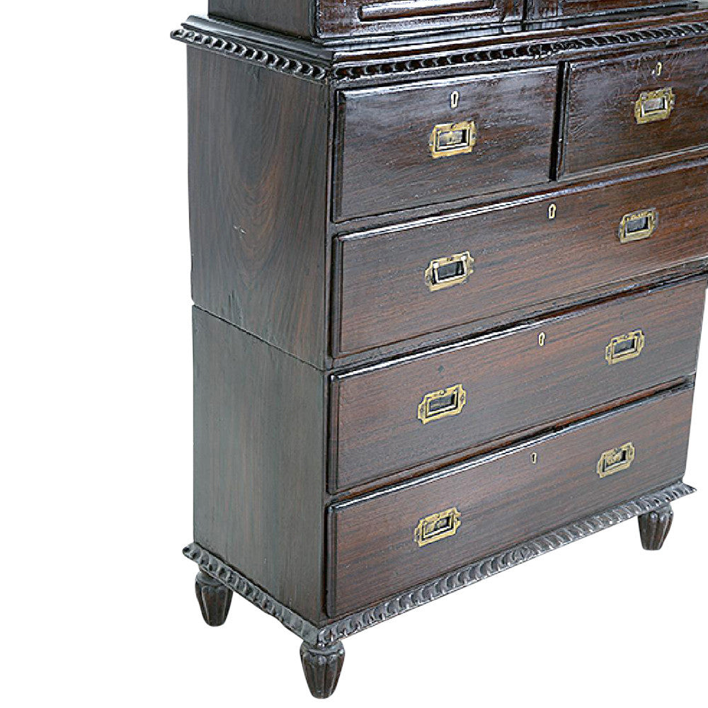 Beautiful Anglo Indian Sunburst Campaign Cabinet