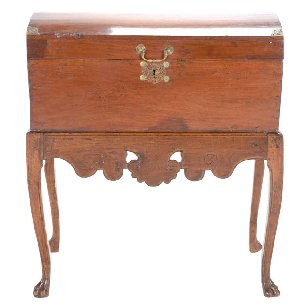 Dome Top Antique Asian Chest On Stand