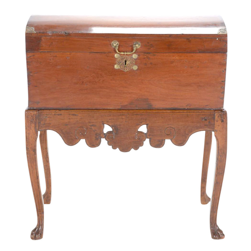 Dome Top Antique Asian Chest On Stand