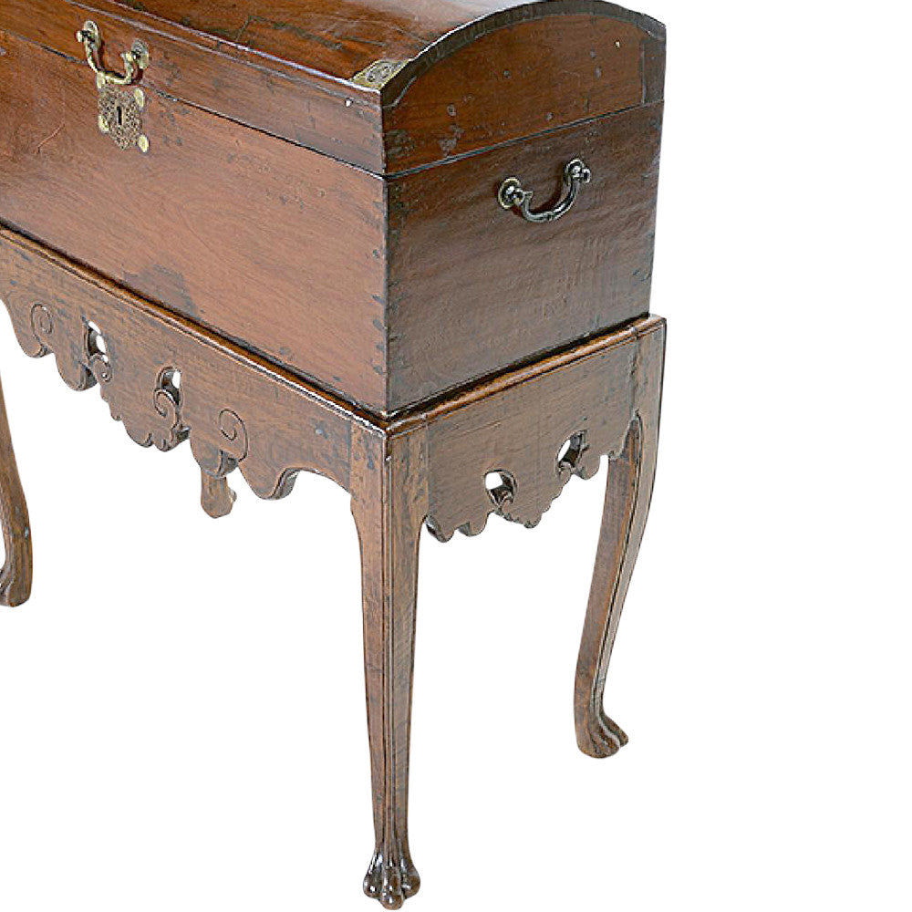 Dome Top Antique Asian Chest On Stand