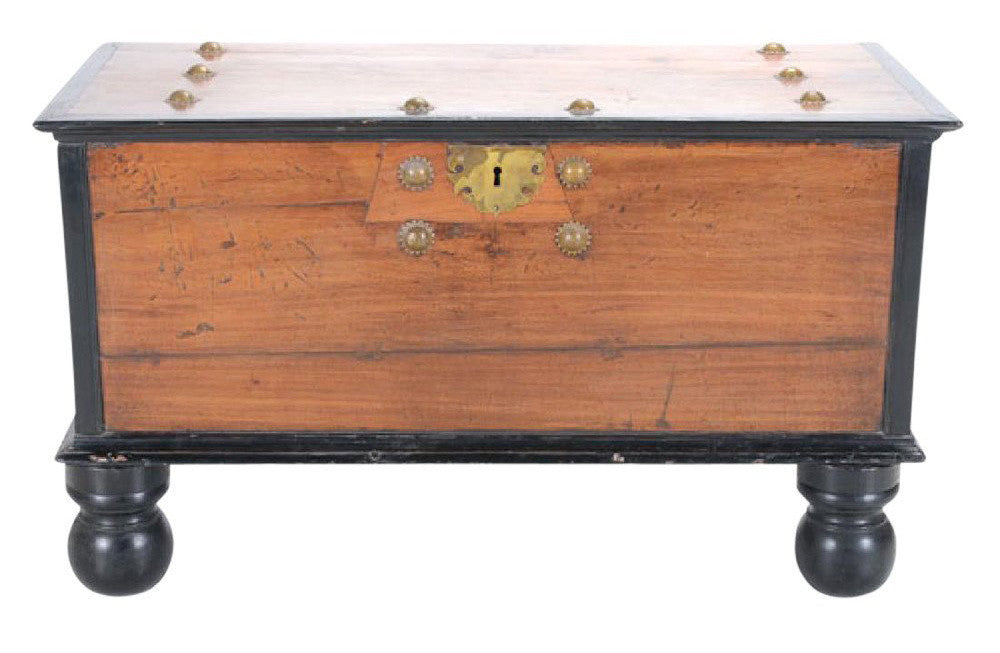 Indo Dutch Antique Trunk On Stand