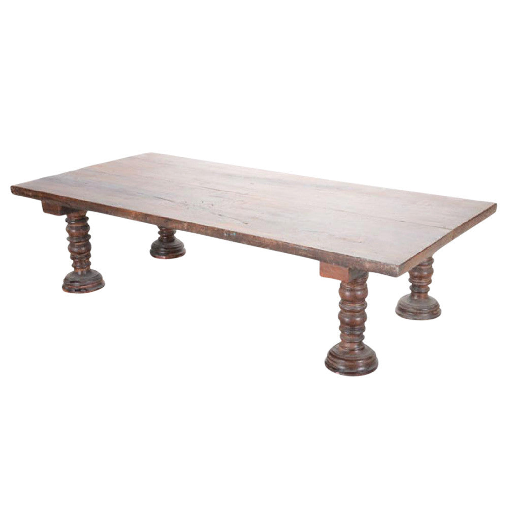 Early 20th Century Thick Top Bed Coffee Table