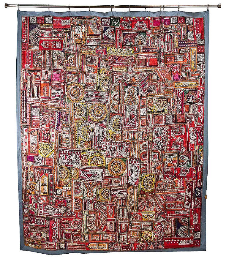 Antique Embroidered Bugachi Tapestry
