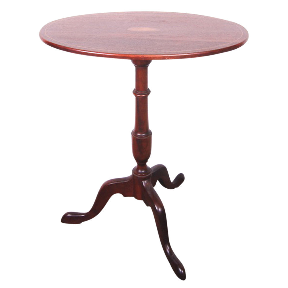 Antique Oval Inlaid Tripod Table