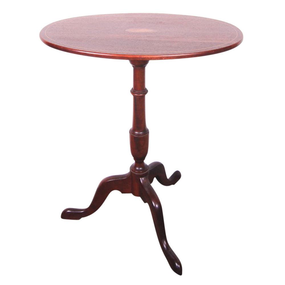 Antique Oval Inlaid Tripod Table