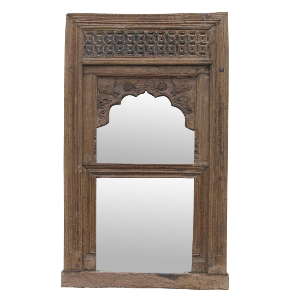 Antique Peacock Carved Mirror