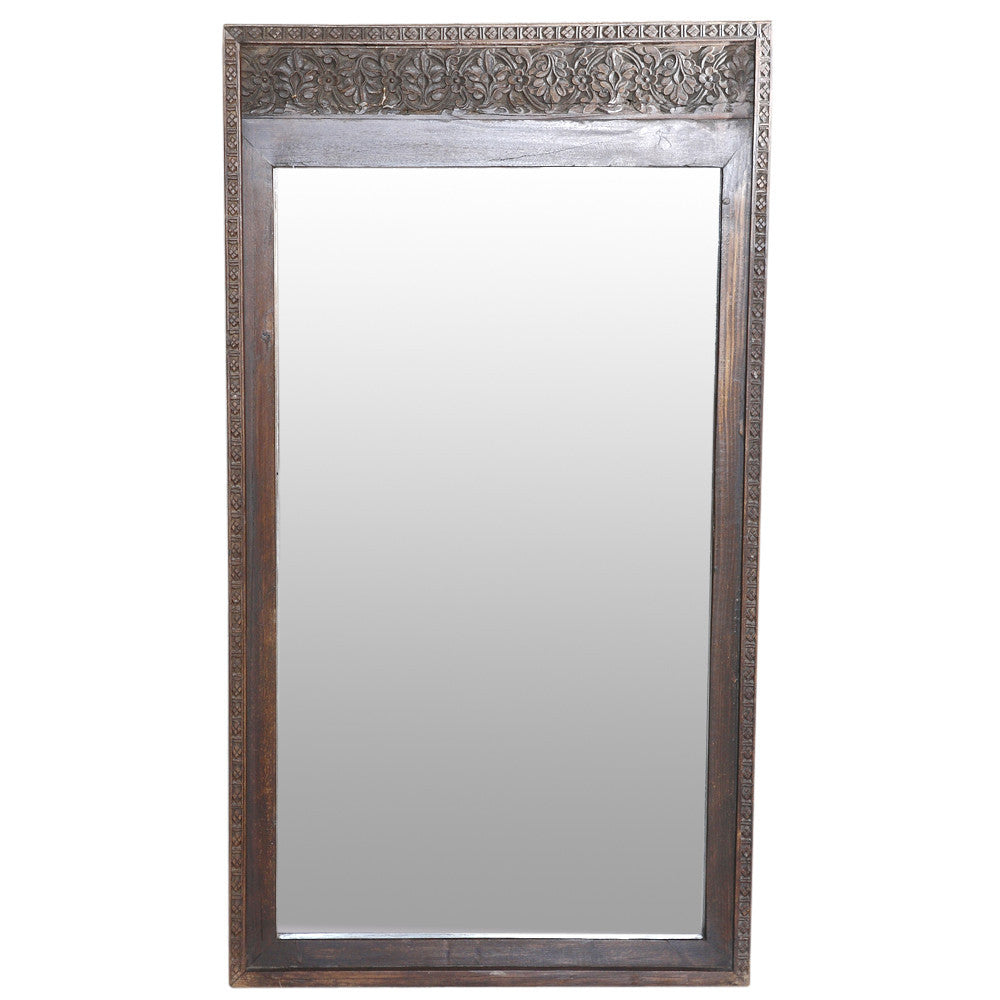 Antique Rabail Carved Floral Mirror