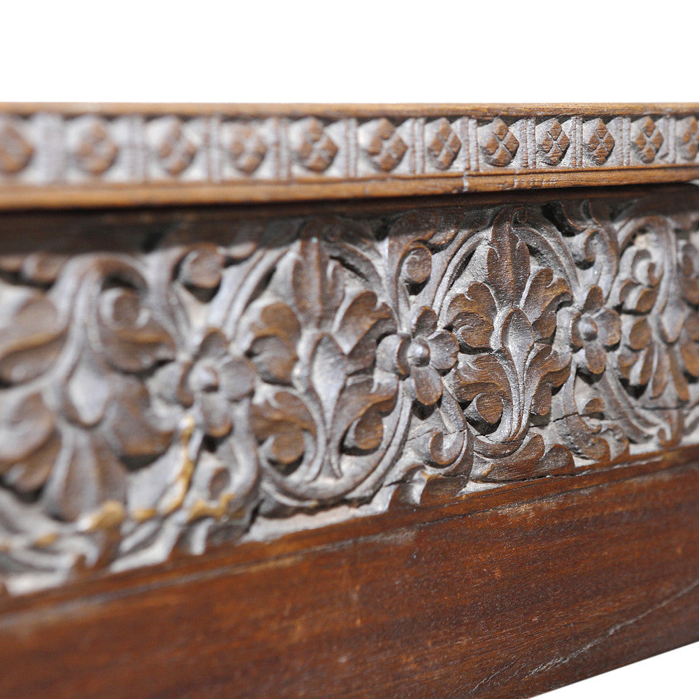 Antique Rabail Carved Floral Mirror