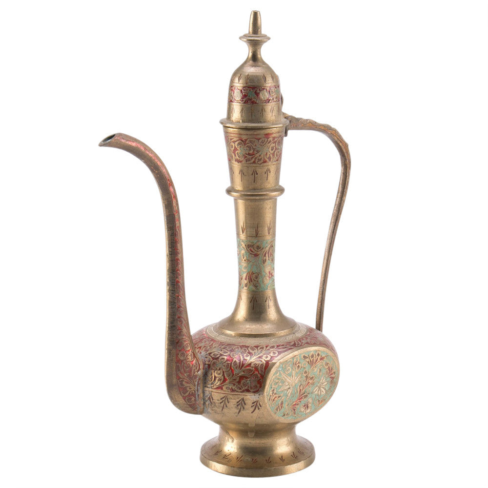 Painted Brass Tea Kettle