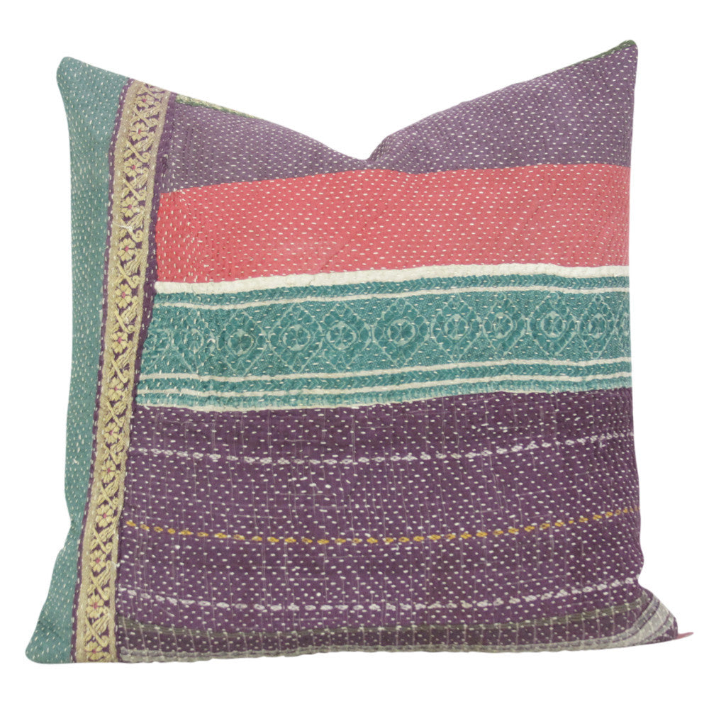 Baingani Bengal Kantha Pillow