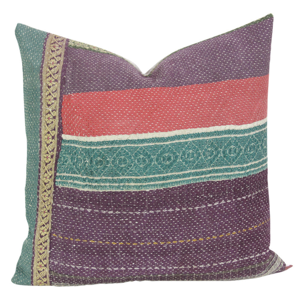 Baingani Bengal Kantha Pillow