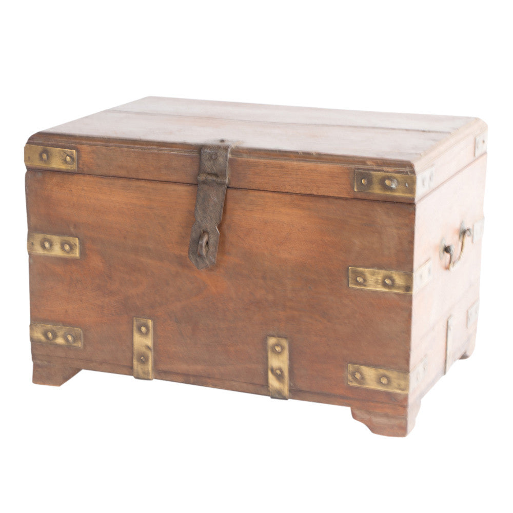 Colonial Brass Mounted Teak Chest