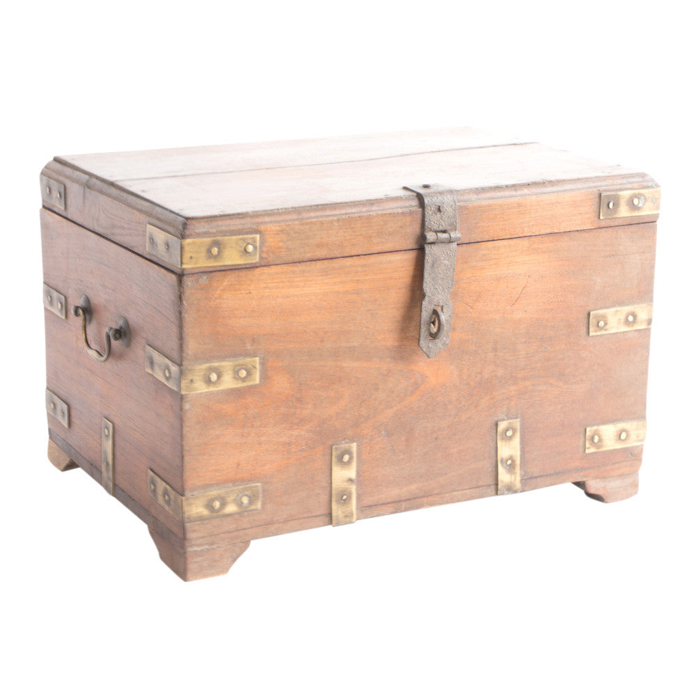 Colonial Brass Mounted Teak Chest