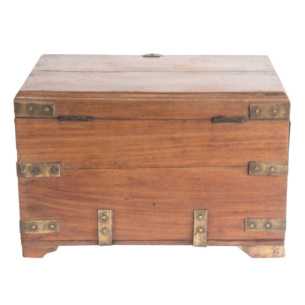 Colonial Brass Mounted Teak Chest