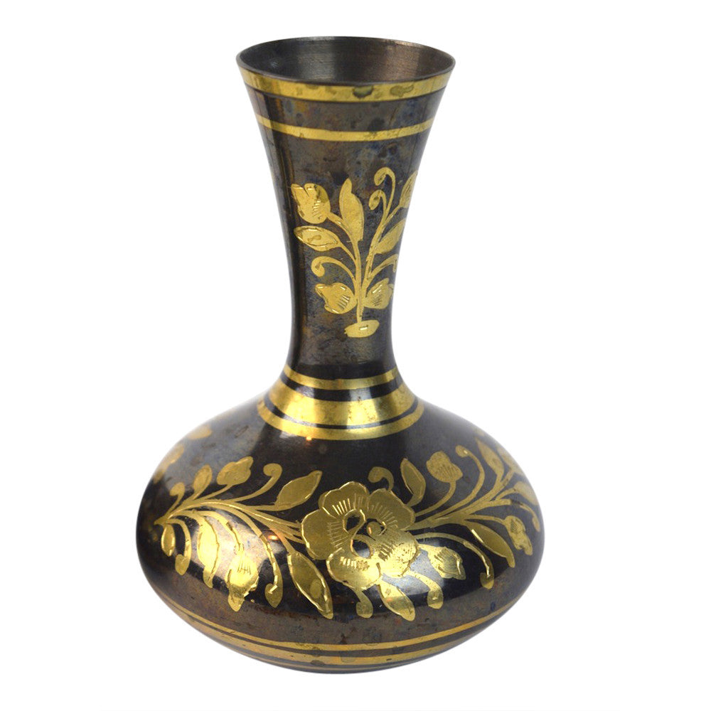 Pair Of Kashmiri Brass Vases