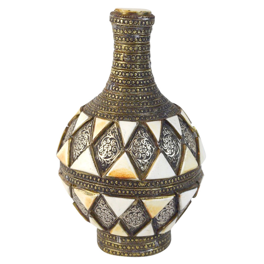 Moroccan Silver & Bone Jug