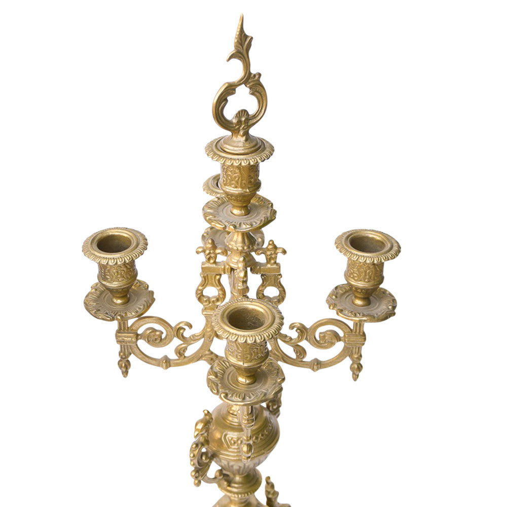 Pair of Italian Brass Candelabras