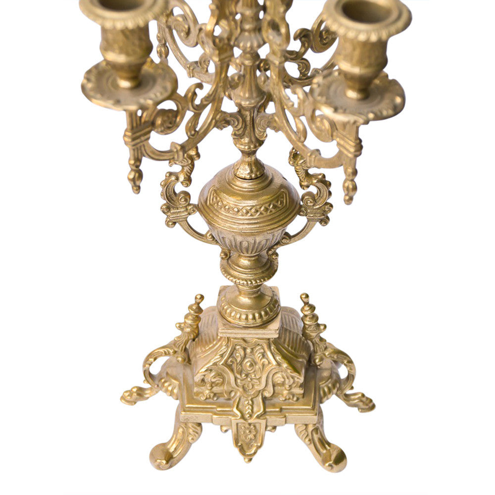 Pair of Italian Brass Candelabras