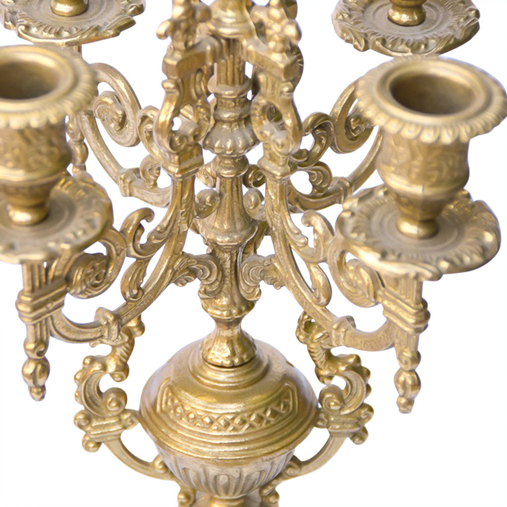 Pair of Italian Brass Candelabras