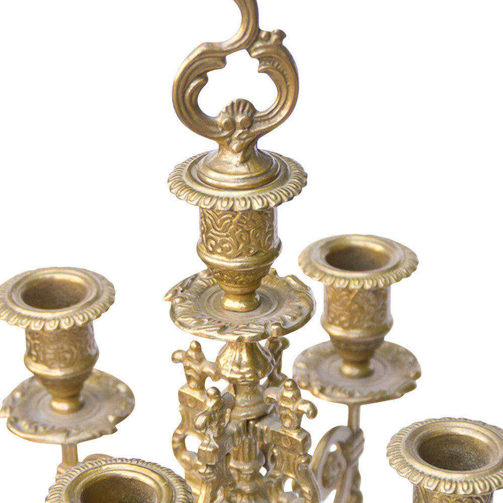 Pair of Italian Brass Candelabras