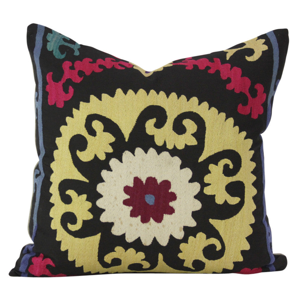 Daisy Suzani Square Pillow