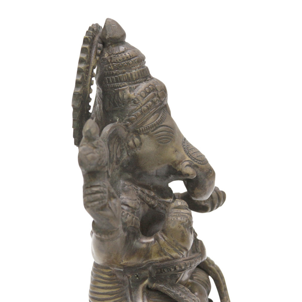 Darkened Brass Ganesh Statue