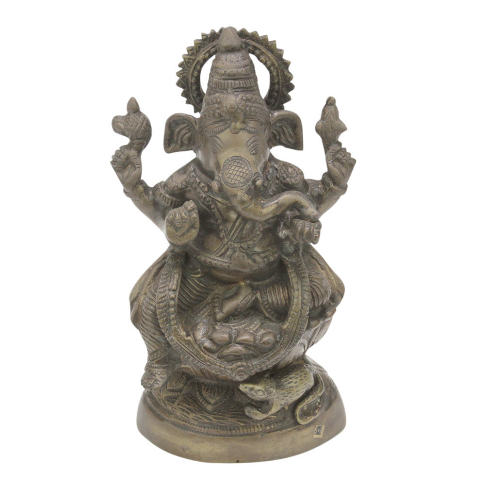 Darkened Brass Ganesh Statue