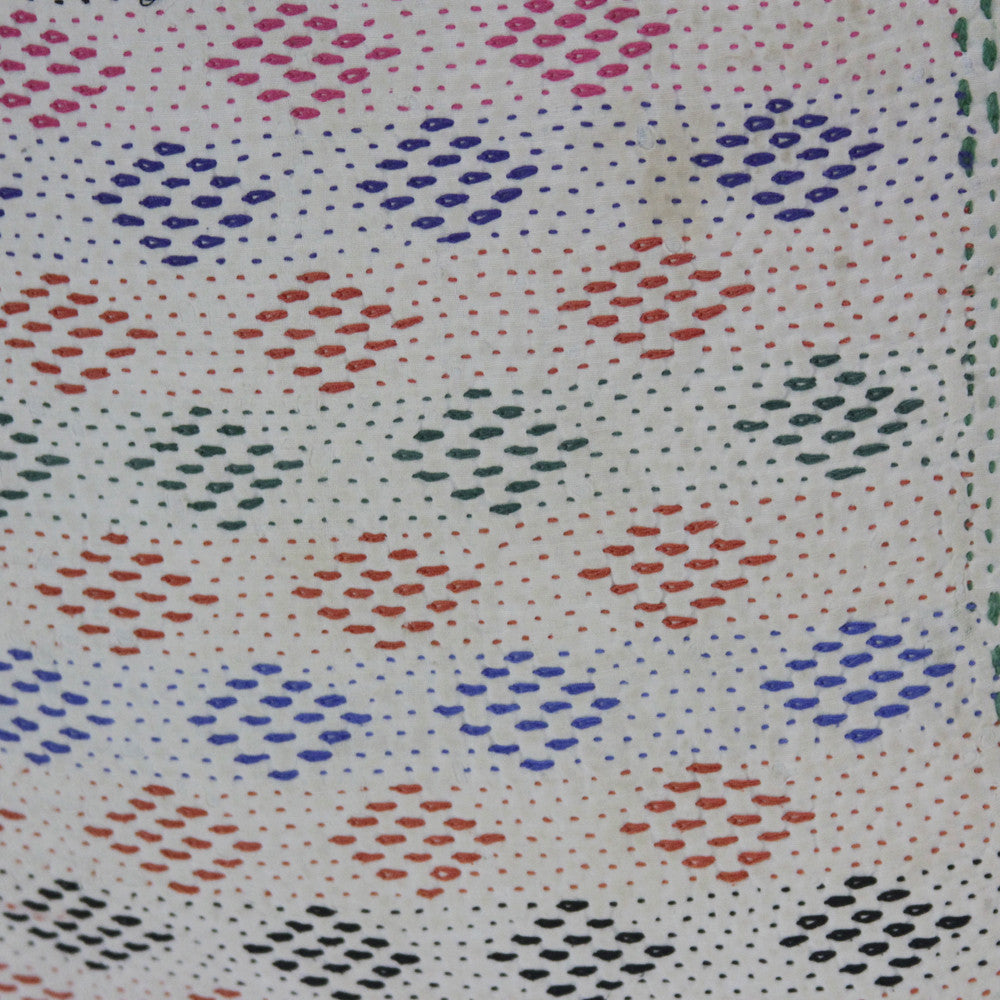 Diamond Bengal Kantha Pillow, Pair