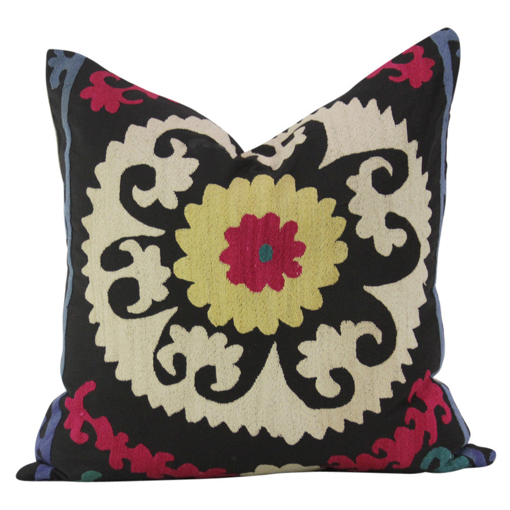 Ebony Suzani Square Pillow