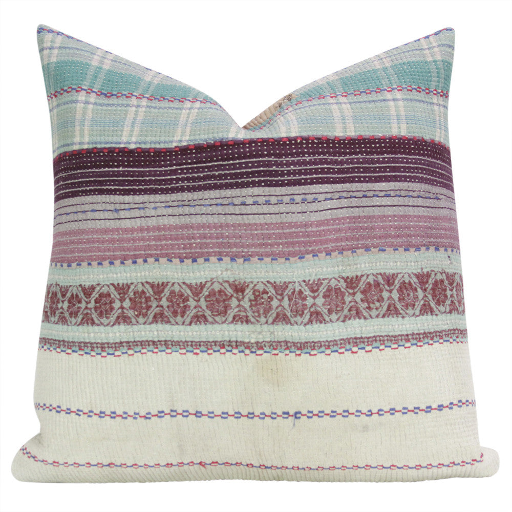 Flower Chain Bengal Kantha Pillow