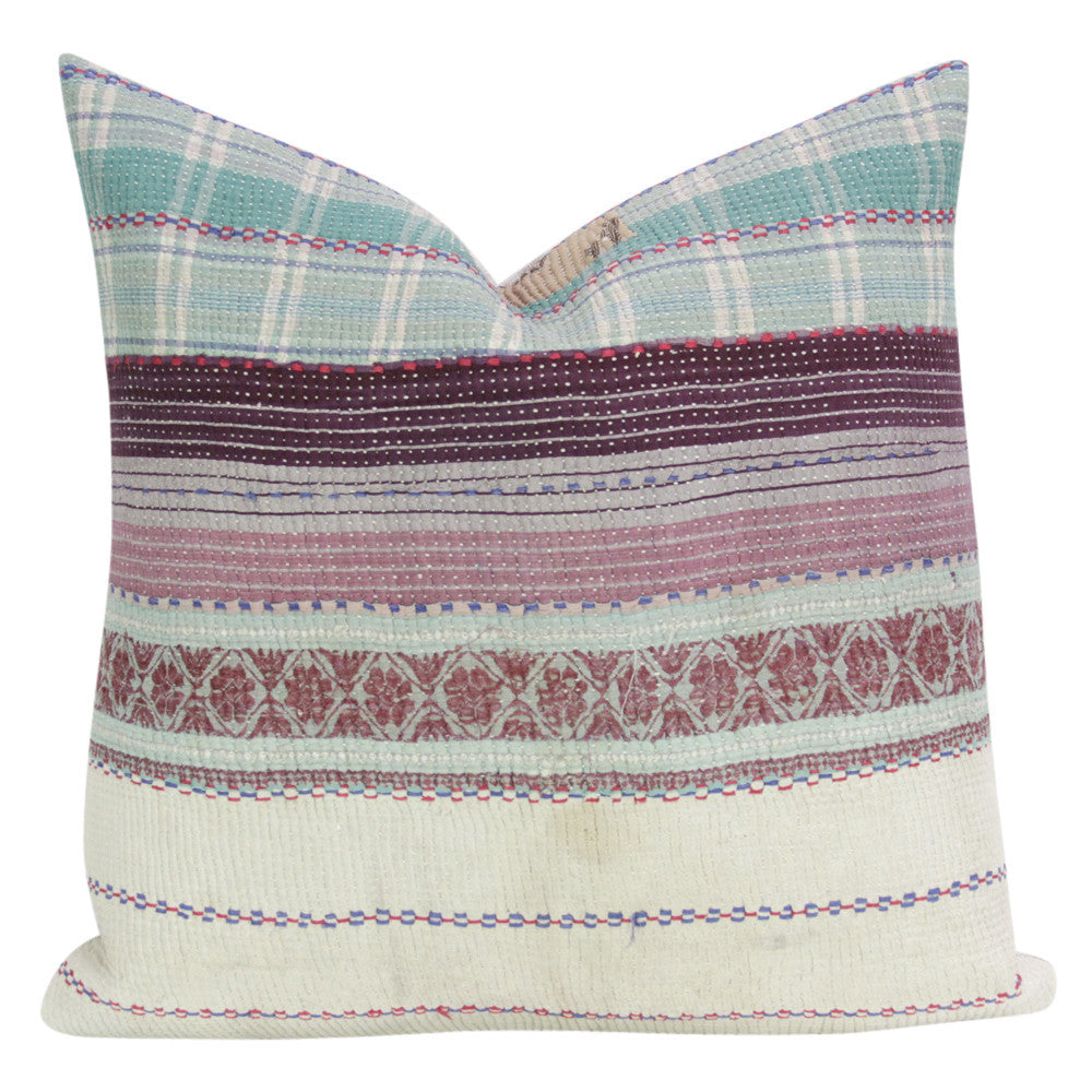 Flower Chain Bengal Kantha Pillow