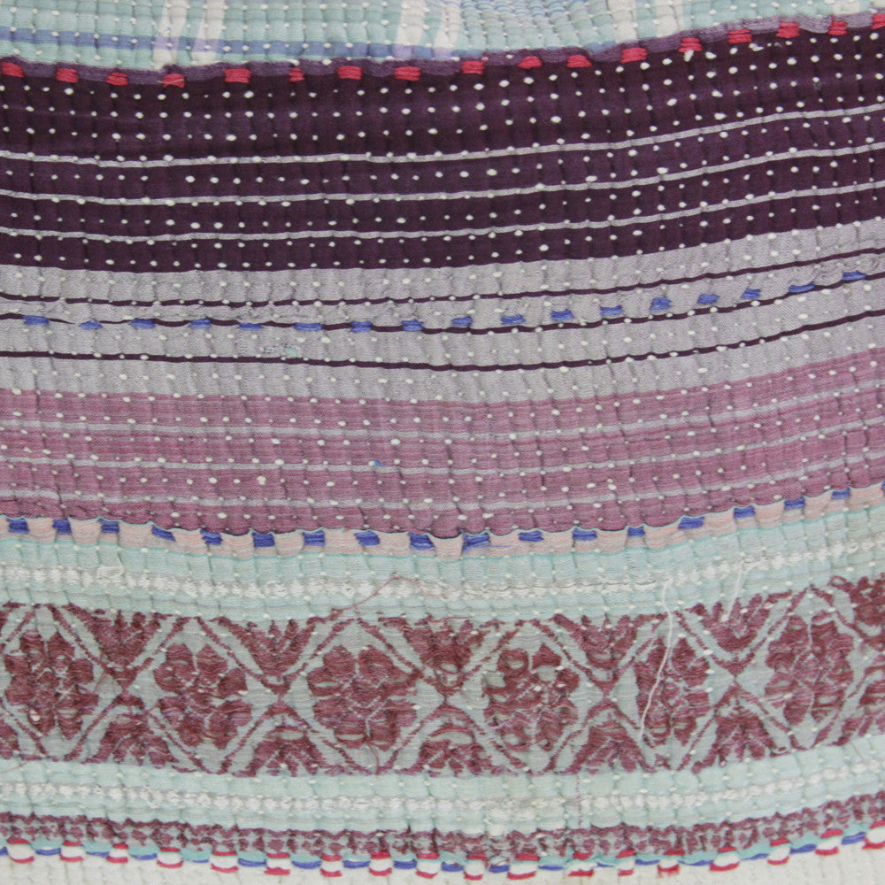 Flower Chain Bengal Kantha Pillow
