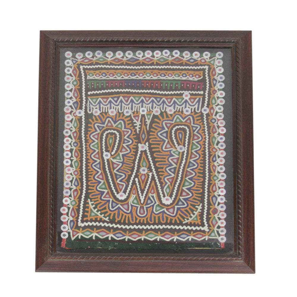 Framed Kutchi Button Tapestry