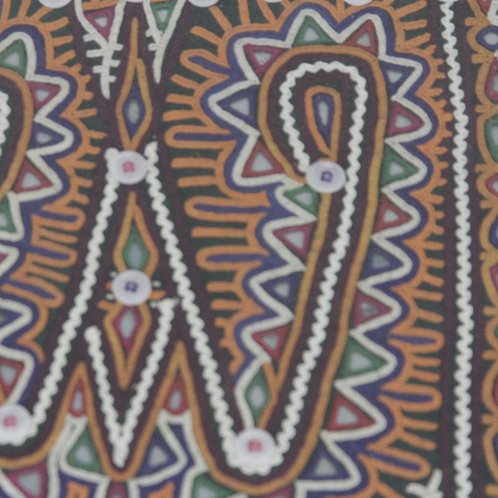 Framed Kutchi Button Tapestry