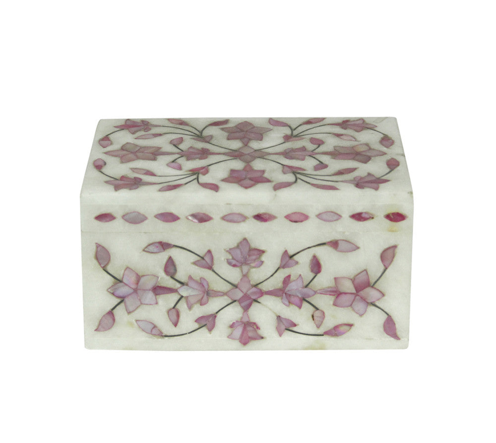 Fuschia Inlay Marble Jewelry Box