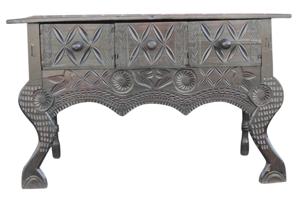Guatemalan Nahuala Carved Table