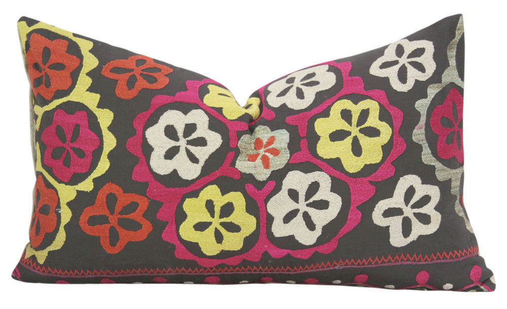 Gudhal Suzani Lumbar Pillow