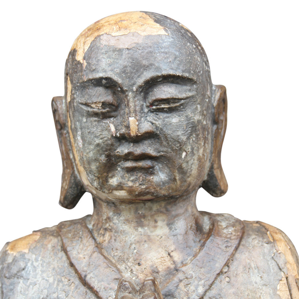 Antique Carved Monk Statue
