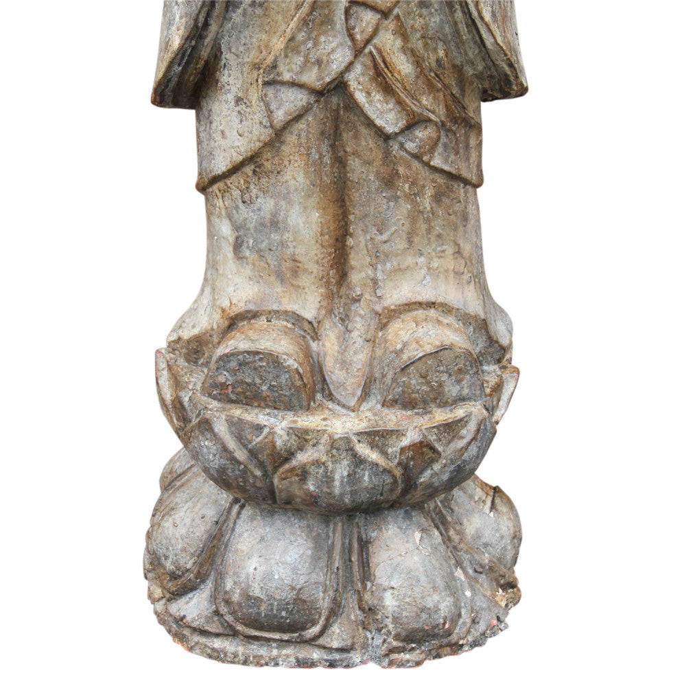 Antique Carved Monk Statue