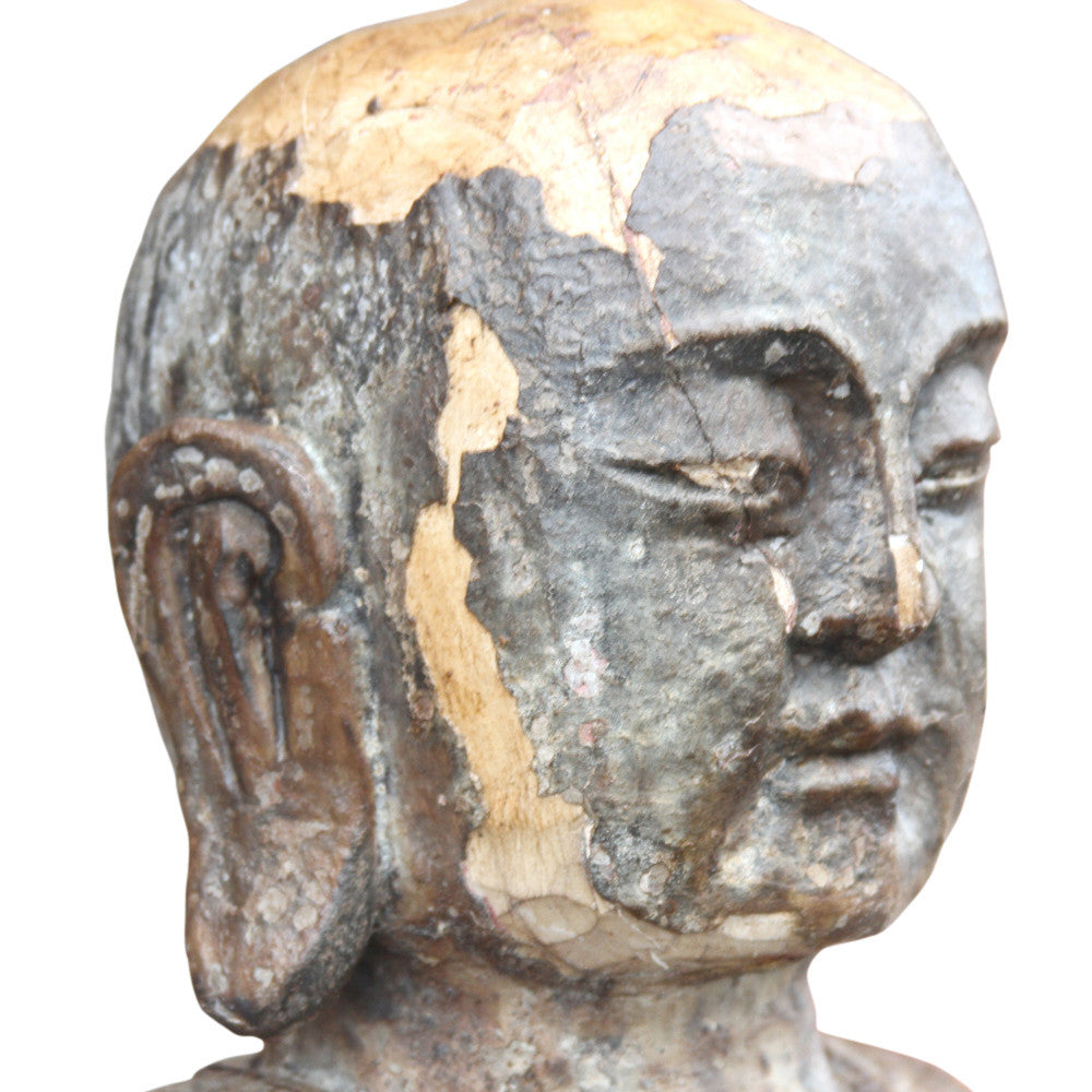 Antique Carved Monk Statue