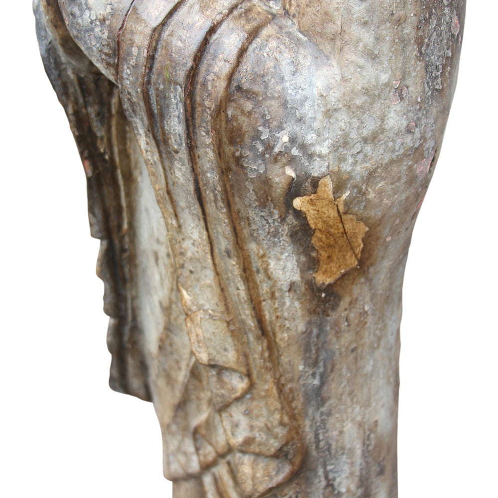 Antique Carved Monk Statue