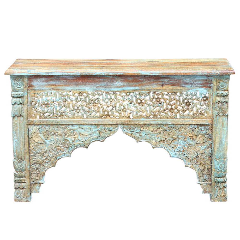 Moorish Azul Carved Front Console